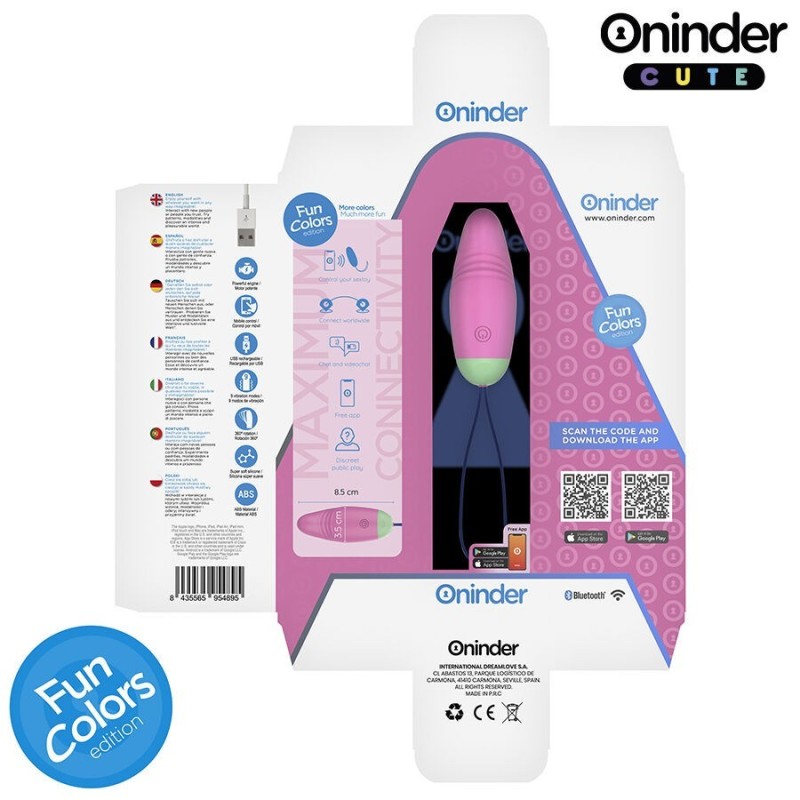 ONINDER CUTE - UOVO VIBRO-ROTANTE IN SILICONE 360° PER AMORE E PIACERE - APP GRATUITA IN TUTTO IL MONDO