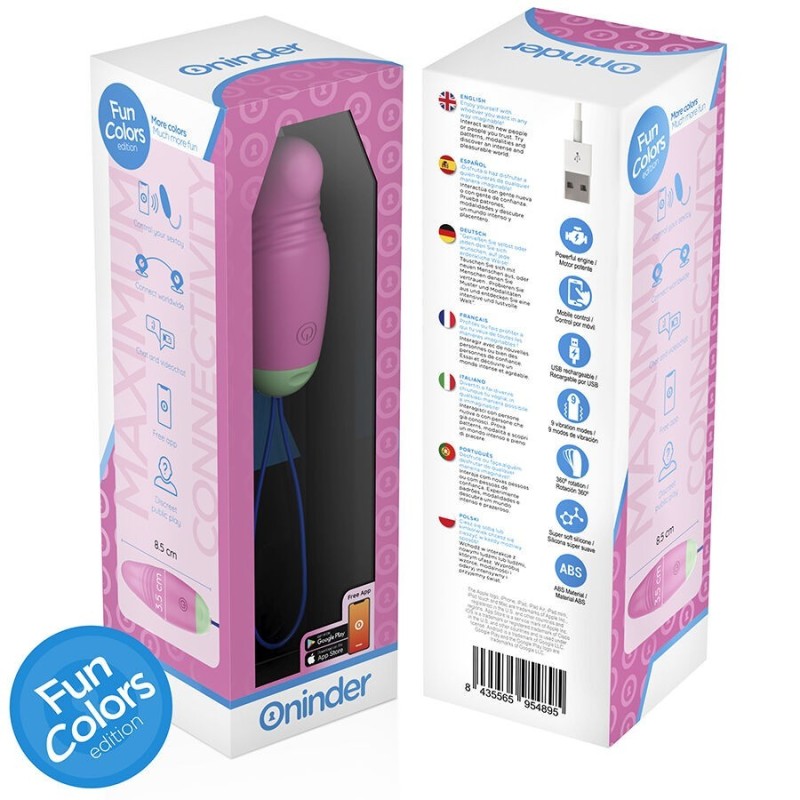 ONINDER CUTE - UOVO VIBRO-ROTANTE IN SILICONE 360° PER AMORE E PIACERE - APP GRATUITA IN TUTTO IL MONDO