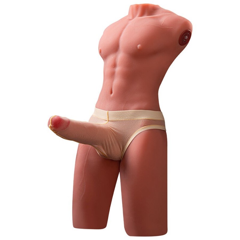 XISE - JASON MEZZO CORPO TORSO MASCHILE REALISTICO CON SPINTA E VIBRAZIONE 55 CM