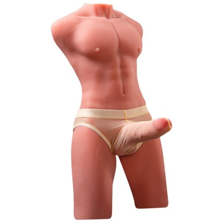 XISE - JASON MEZZO CORPO TORSO MASCHILE REALISTICO CON SPINTA E VIBRAZIONE 55 CM