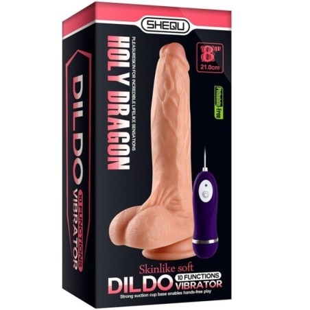 SHEQU - DILDO VIBRATORE HOLY DRAGON CON TELECOMANDO 20,5 CM
