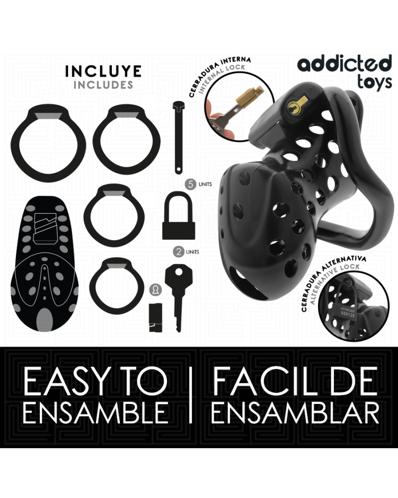 ADDICTED TOYS LOCKED - GABBIA PER PENE CAVA CON CATENA 10,5 CM