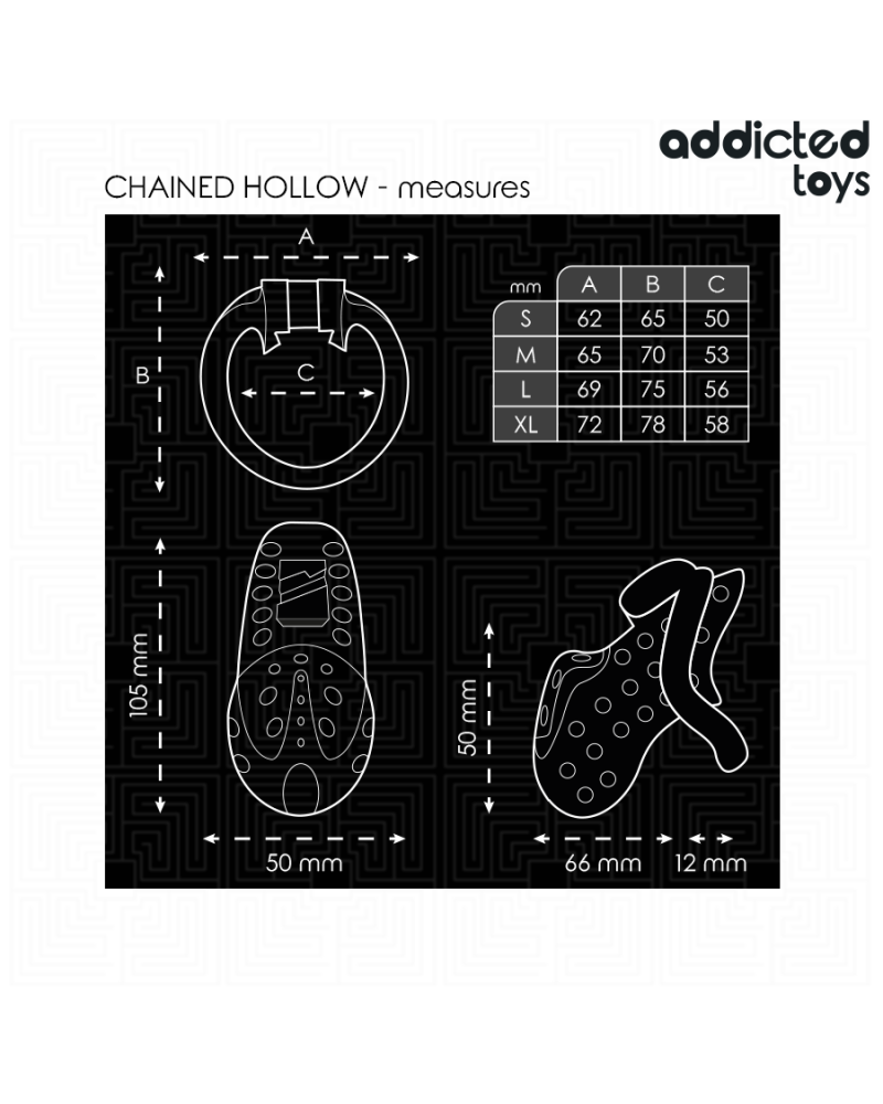 ADDICTED TOYS LOCKED - GABBIA PER PENE CAVA CON CATENA 10,5 CM