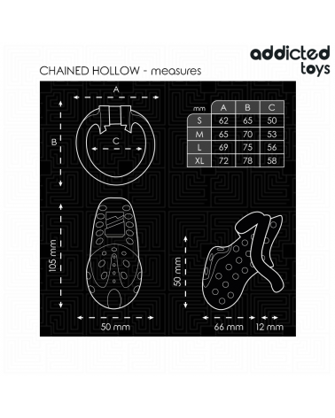 ADDICTED TOYS LOCKED - GABBIA PER PENE CAVA CON CATENA 10,5 CM