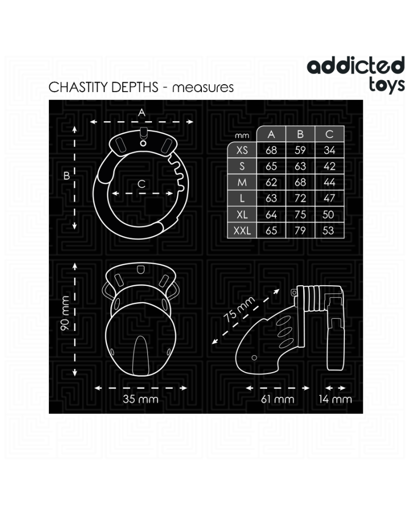 ADDICTED TOYS BLOCCATO - GABBIA PER PENE PROFONDA DI CASTITÀ 7,5 CM