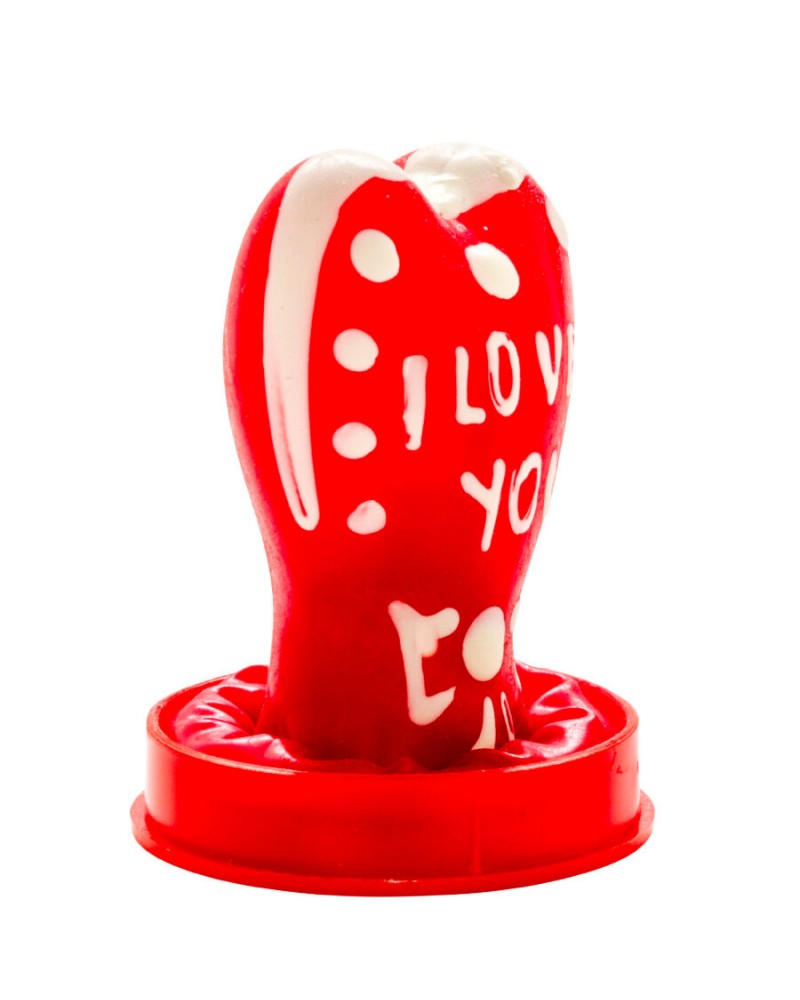CONDOMERIE - PRESERVATIVI NOVITÀ DIPINTI A MANO CUORE - MODELLO I LOVE YOU 1