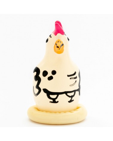 CONDOMERIE - PRESERVATIVI NOVITÀ DIPINTI A MANO COCKY ROOSTER