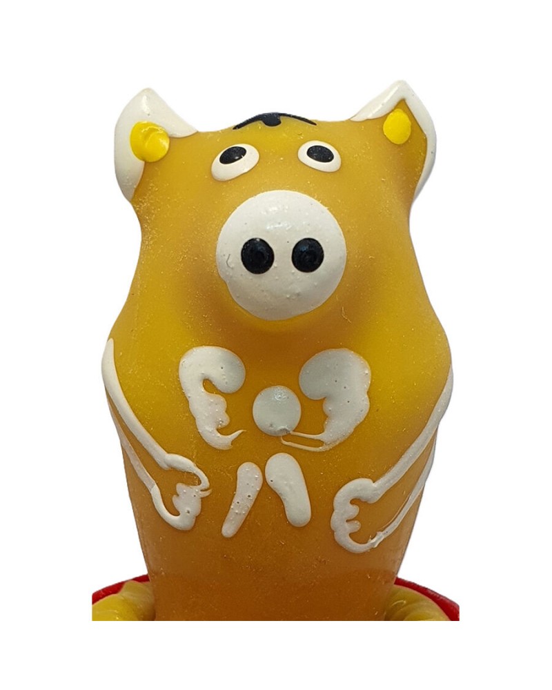 CONDOMERIE - PRESERVATIVI NOVITÀ DIPINTI A MANO MAIALE SEDUTO GIALLO