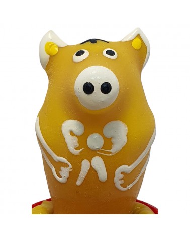 CONDOMERIE - PRESERVATIVI NOVITÀ DIPINTI A MANO MAIALE SEDUTO GIALLO