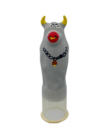 CONDOMERIE - PRESERVATIVI NOVITÀ DIPINTI A MANO MODELLO TORO GRIGIO XL