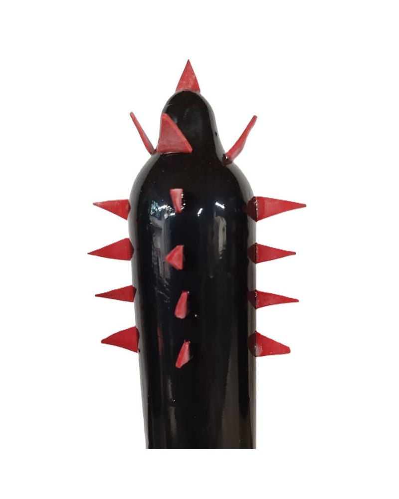 CONDOMERIE - PRESERVATIVI NOVITÀ DIPINTI A MANO CACTUS NERO XL