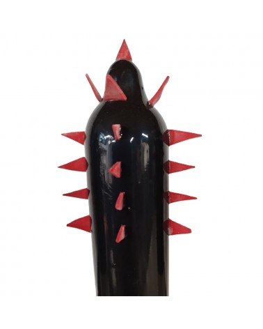 CONDOMERIE - PRESERVATIVI NOVITÀ DIPINTI A MANO CACTUS NERO XL