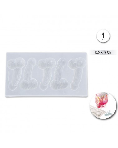 DIABLO PICANTE - STAMPO PER GHIACCIO A FORMA DI PENE 5 CAVITÀ