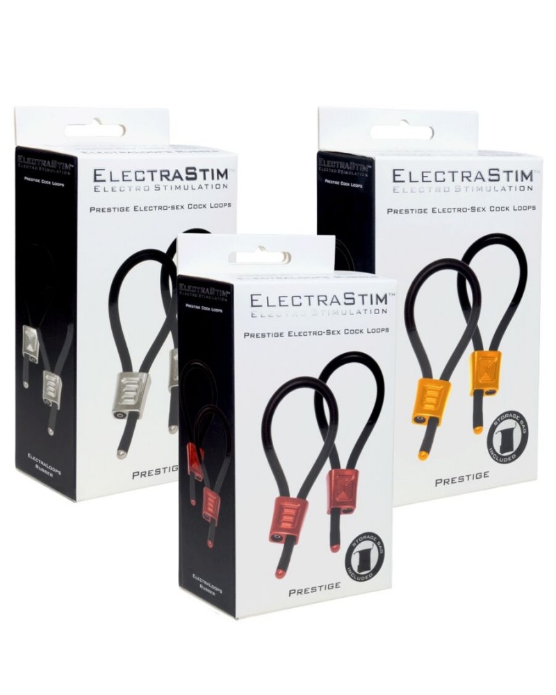 ELECTRASTIM - PRESTIGE ELECTRA LOOPS ANELLI PER IL PENE REGOLABILI ROSSI