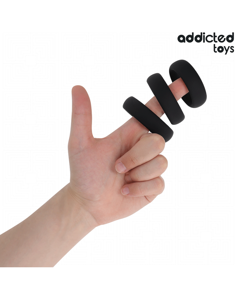 ADDICTED TOYS - SET DI ANELLI PIATTI IN SILICONE