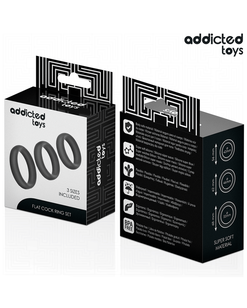 ADDICTED TOYS - SET DI ANELLI PIATTI IN SILICONE