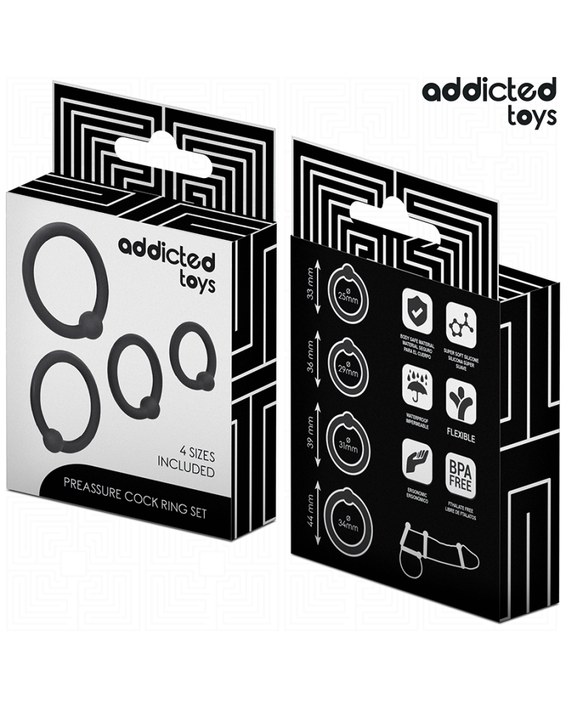 ADDICTED TOYS - SET DI ANELLI IN SILICONE A PRESSIONE