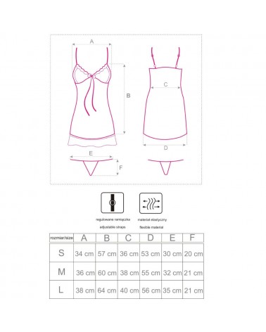 LIVCO CORSETTI FASHION - HYEONA 1710 BABYDOLL + PERIZOMA ROSA S