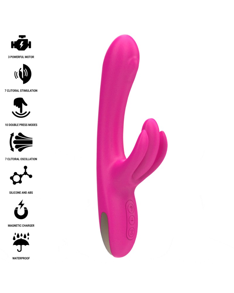 INTENSE - VIBRATORE MULTIFUNZIONE CONIGLIO BRITNEY 23 CM ROSA