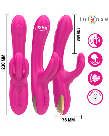 INTENSE - VIBRATORE MULTIFUNZIONE CONIGLIO BRITNEY 23 CM ROSA