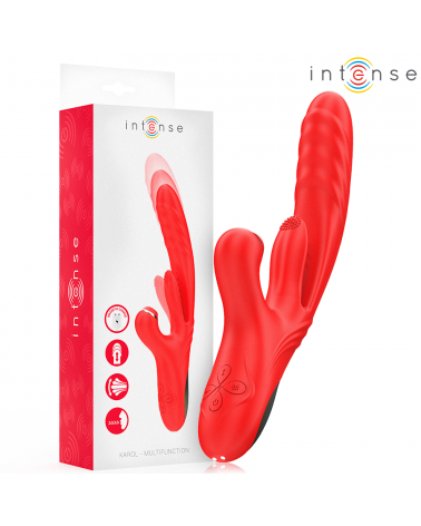 INTENSE - KAROL VIBRATORE MULTIFUNZIONE SPINTA E STIMOLAZIONE E ONDE STIMOLANTI ROSSO