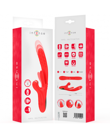 INTENSE - KAROL VIBRATORE MULTIFUNZIONE SPINTA E STIMOLAZIONE E ONDE STIMOLANTI ROSSO