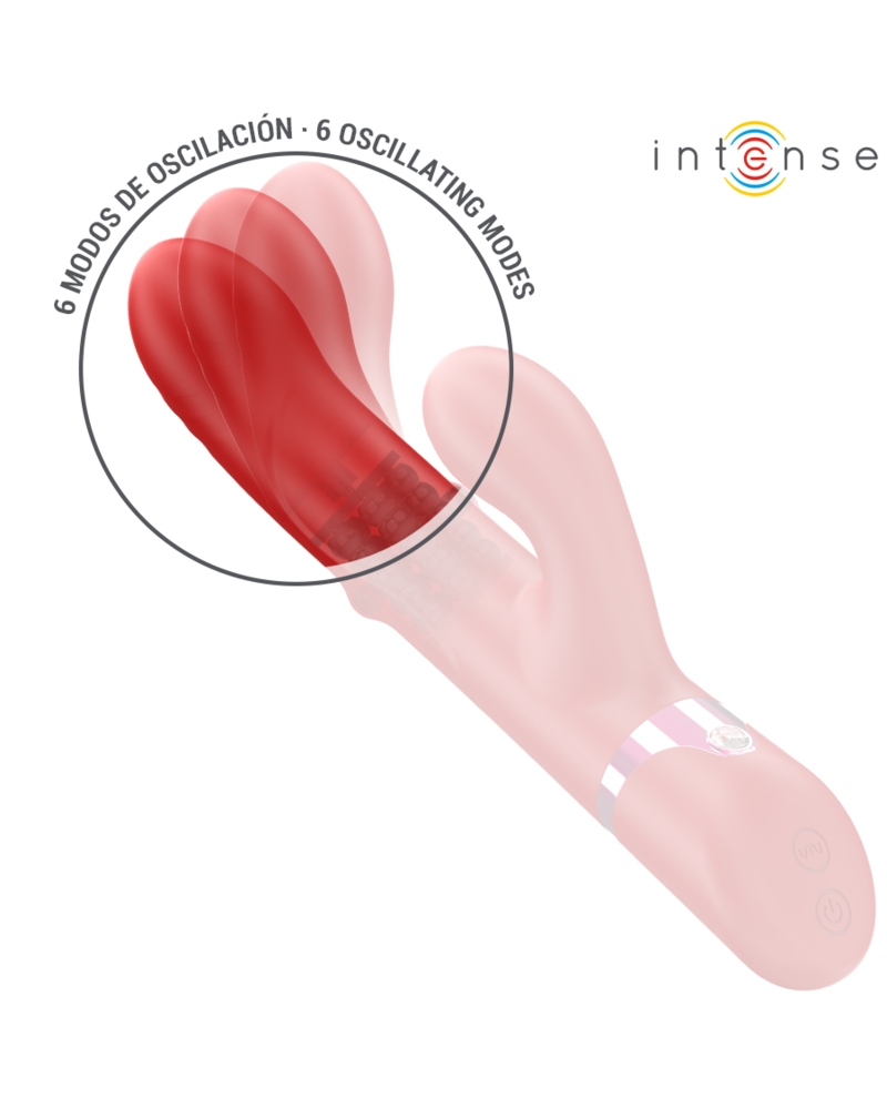 INTENSE - LELE VIBRATORE MULTIFUNZIONE ROTANTE E OSCILLANTE E STIMOLANTE ROSSO
