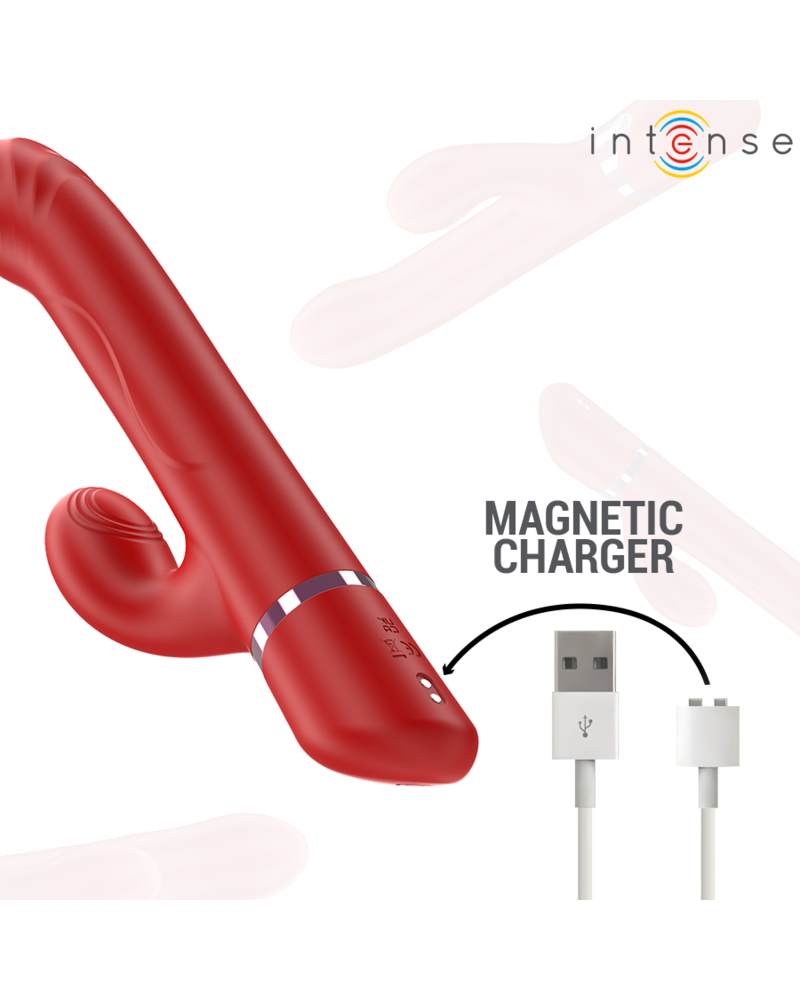 INTENSE - LELE VIBRATORE MULTIFUNZIONE ROTANTE E OSCILLANTE E STIMOLANTE ROSSO