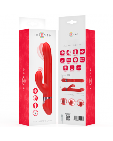 INTENSE - LELE VIBRATORE MULTIFUNZIONE ROTANTE E OSCILLANTE E STIMOLANTE ROSSO