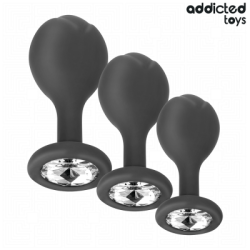 ADDICTED TOYS - SET DI 3 TAPPI ANALI CON GIOIELLO 2