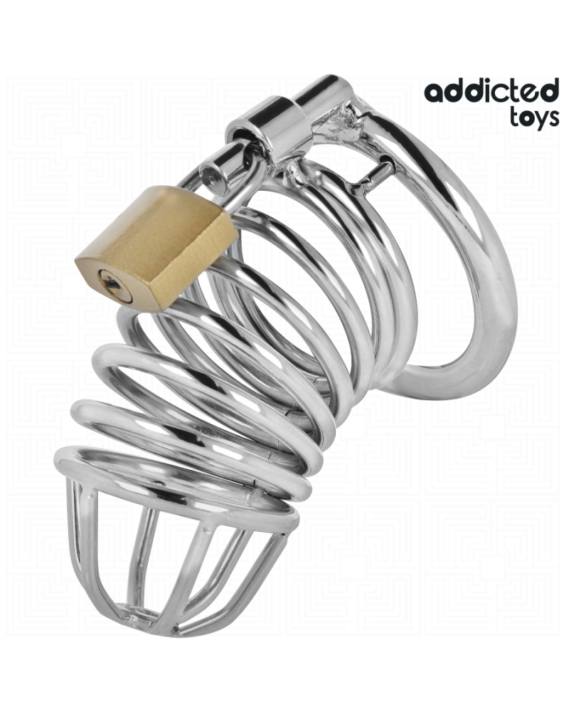 ADDICTED TOYS LOCKED - GABBIA PER PENE IN METALLO CON CELLULE DI FERRO 5 CM TAGLIA L