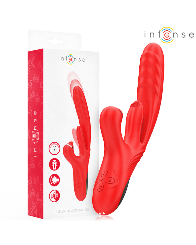 INTENSE - VIBRATORE MULTIFUNZIONE ROSALIA 3 IN 1 ROSSO