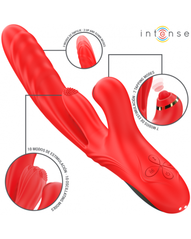 INTENSE - VIBRATORE MULTIFUNZIONE ROSALIA 3 IN 1 ROSSO