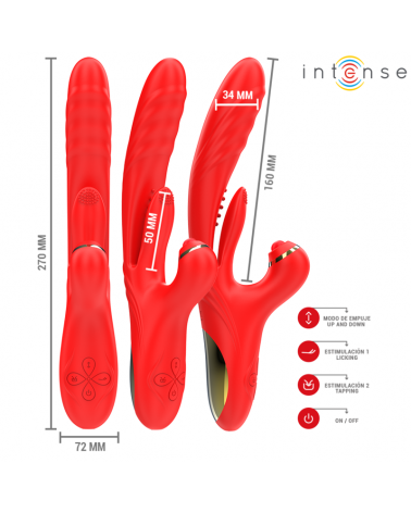 INTENSE - VIBRATORE MULTIFUNZIONE ROSALIA 3 IN 1 ROSSO