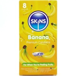 SKINS - PRESERVATIVI BANANA PREMIUM CONFEZIONE DA 8