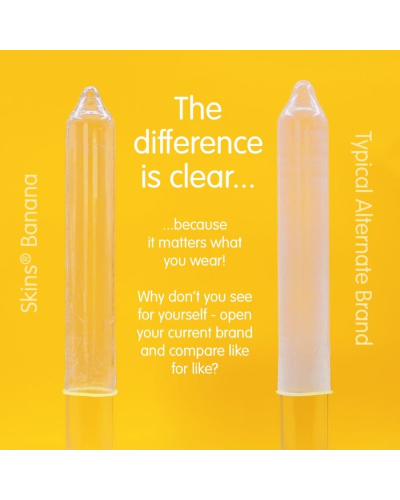 SKINS - PRESERVATIVI BANANA PREMIUM CONFEZIONE DA 4