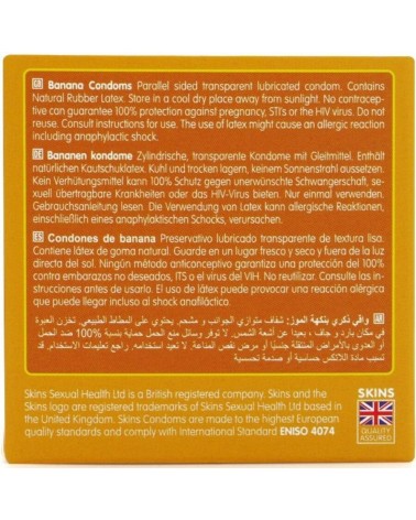 SKINS - PRESERVATIVI BANANA PREMIUM CONFEZIONE DA 4