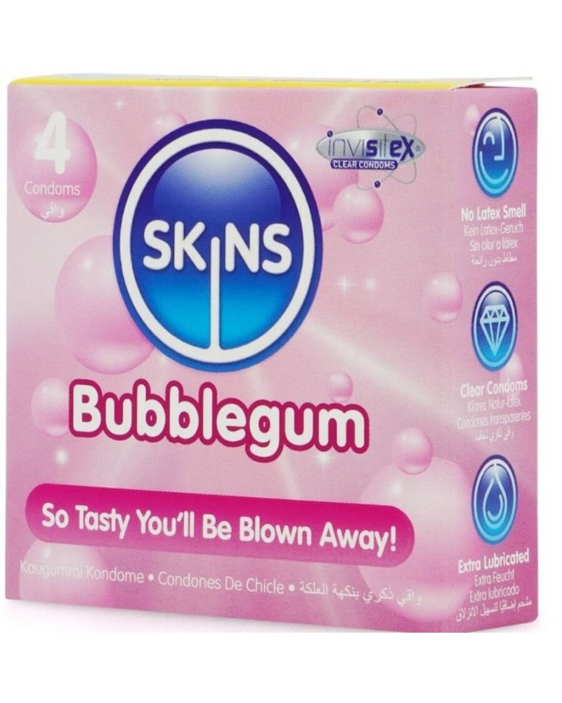 SKINS - BUBBLEGUM PREMIUM CONDOM CONFEZIONE DA 4