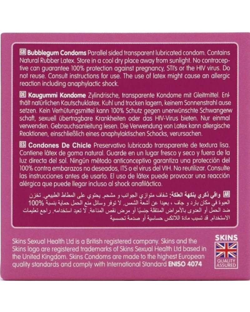 SKINS - BUBBLEGUM PREMIUM CONDOM CONFEZIONE DA 4