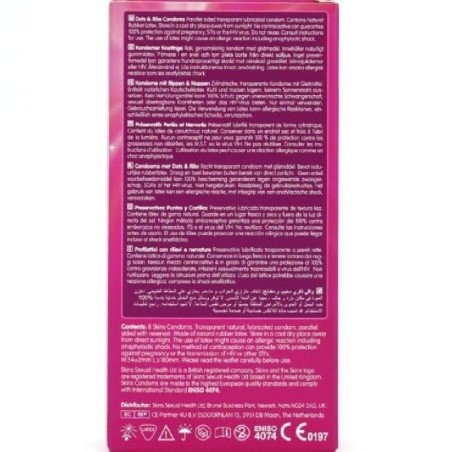 SKINS - DOTS  RIBS PREMIUM CONDOMS CONFEZIONE DA 8
