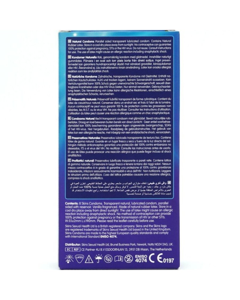 SKINS - PRESERVATIVI NATURALI PREMIUM CONFEZIONE DA 8