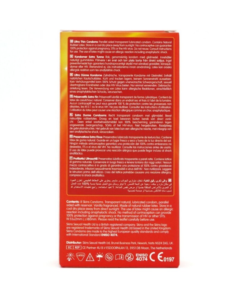 SKINS - PRESERVATIVI ULTRA SOTTILI PREMIUM CONFEZIONE DA 8