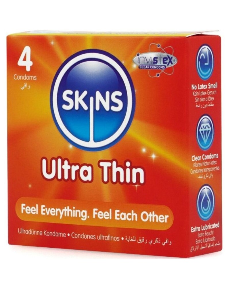 SKINS - PRESERVATIVI ULTRA SOTTILI PREMIUM CONFEZIONE DA 4
