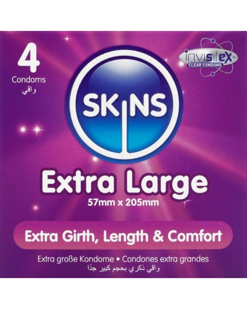 SKINS - PRESERVATIVI EXTRA LARGE PREMIUM CONFEZIONE DA 4