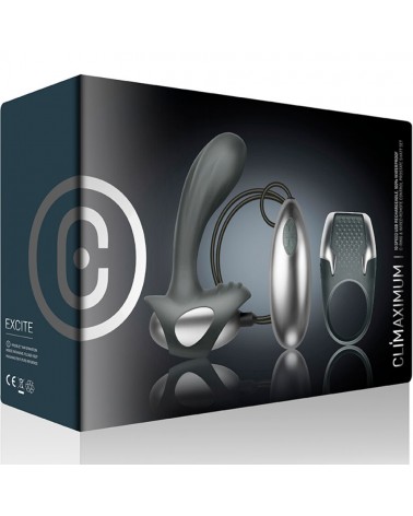 CLIMAXIMUM - EXCITE KIT ANELLO PER IL PENE + MASSAGGIATORE PER LA PROSTATA CON FILO