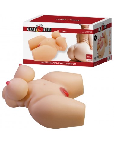 CRAZY BULL - GRACE TORSO FEMMINILE REALISTICO VAGINA E ANALE 7,5 KG