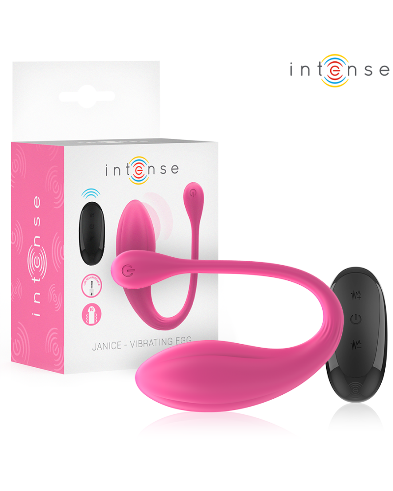 INTENSE - JANICE U VIBRATORE DOPPIA STIMOLAZIONE 10 VIBRAZIONI ROSA TELECOMANDO