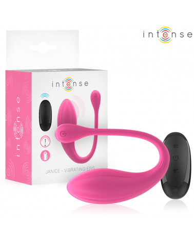 INTENSE - JANICE U VIBRATORE DOPPIA STIMOLAZIONE 10 VIBRAZIONI ROSA TELECOMANDO