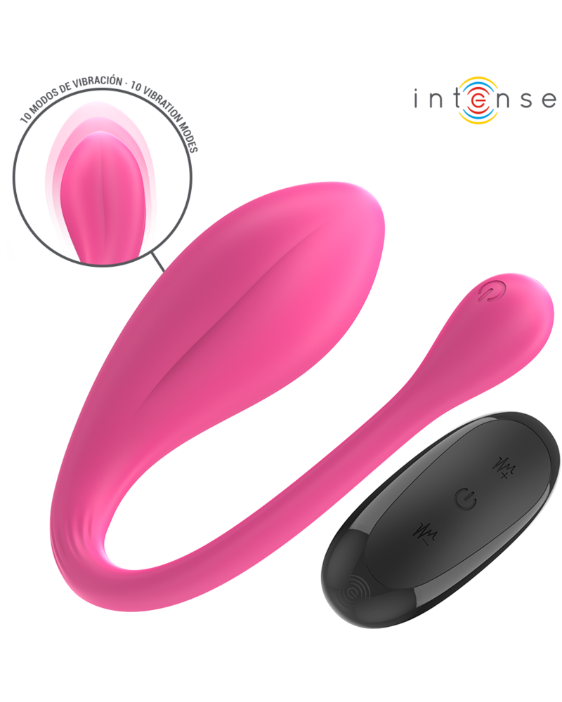 INTENSE - JANICE U VIBRATORE DOPPIA STIMOLAZIONE 10 VIBRAZIONI ROSA TELECOMANDO
