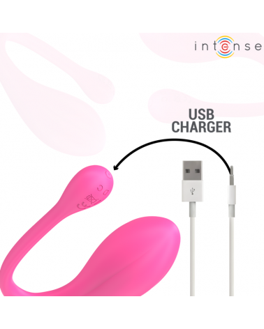 INTENSE - JANICE U VIBRATORE DOPPIA STIMOLAZIONE 10 VIBRAZIONI ROSA TELECOMANDO